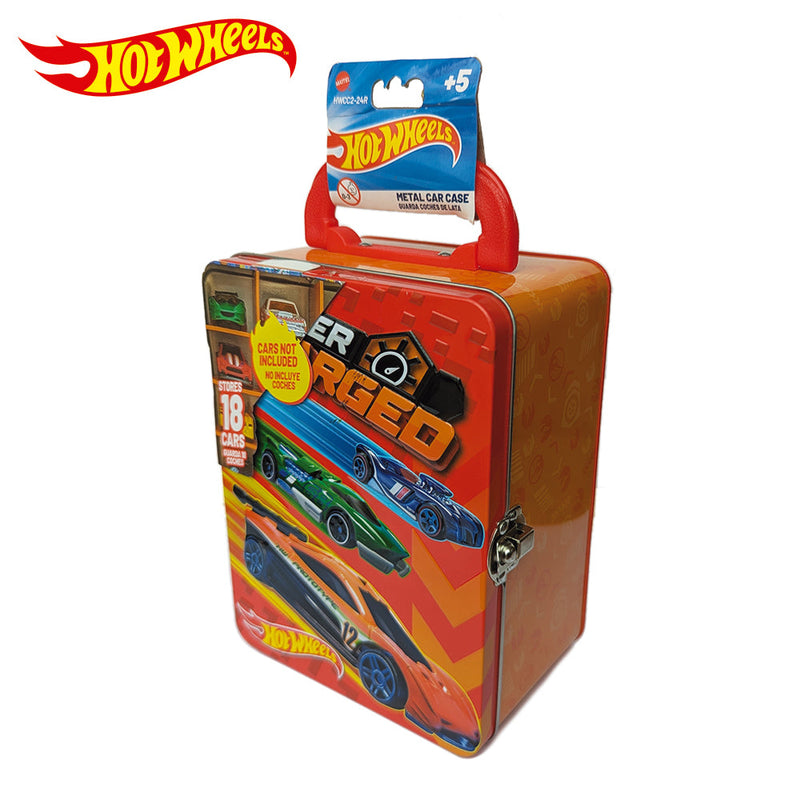 Hot Wheels Tin Car Storage Case - Red, rear view