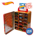 Hot Wheels Tin Car Storage Case - Red, size reference