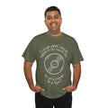 'I'm Not a Hoarder, I'm a Hero' Men's Vinyl T-Shirt, rear view