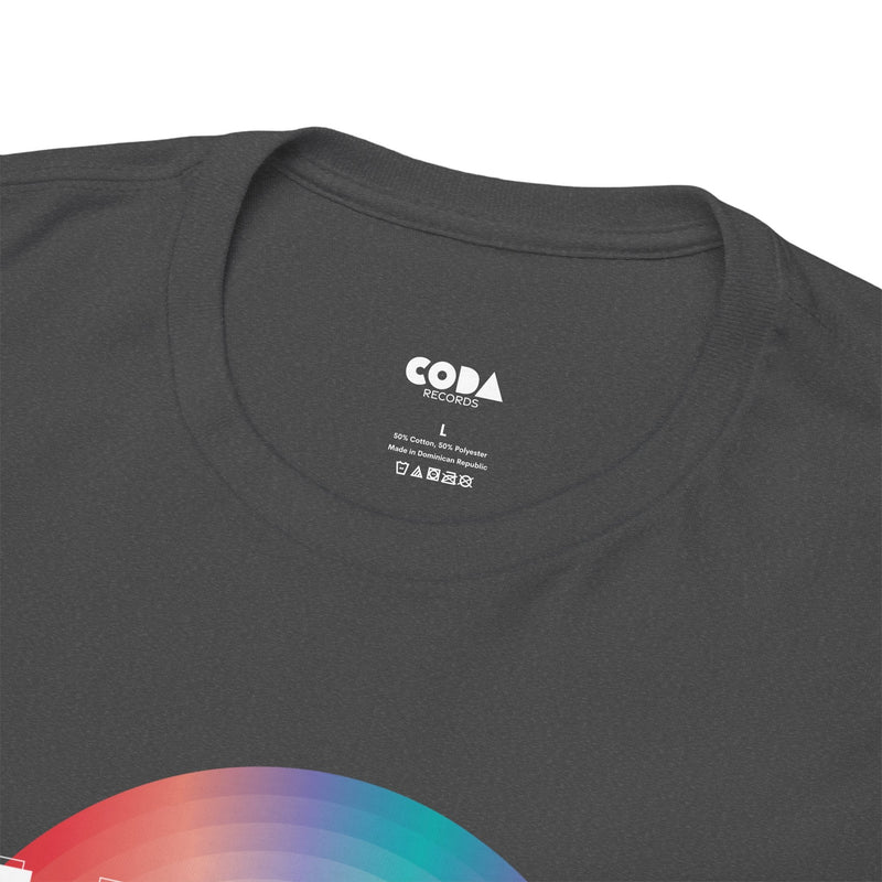 'Living at 33rpm' Men's Vinyl T-Shirt, side angle