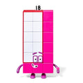 Numberblocks Friends Seventeen and Eighteen, close up detail