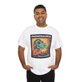 'Phonosaurus' Men's Vinyl T-Shirt, close-up detail