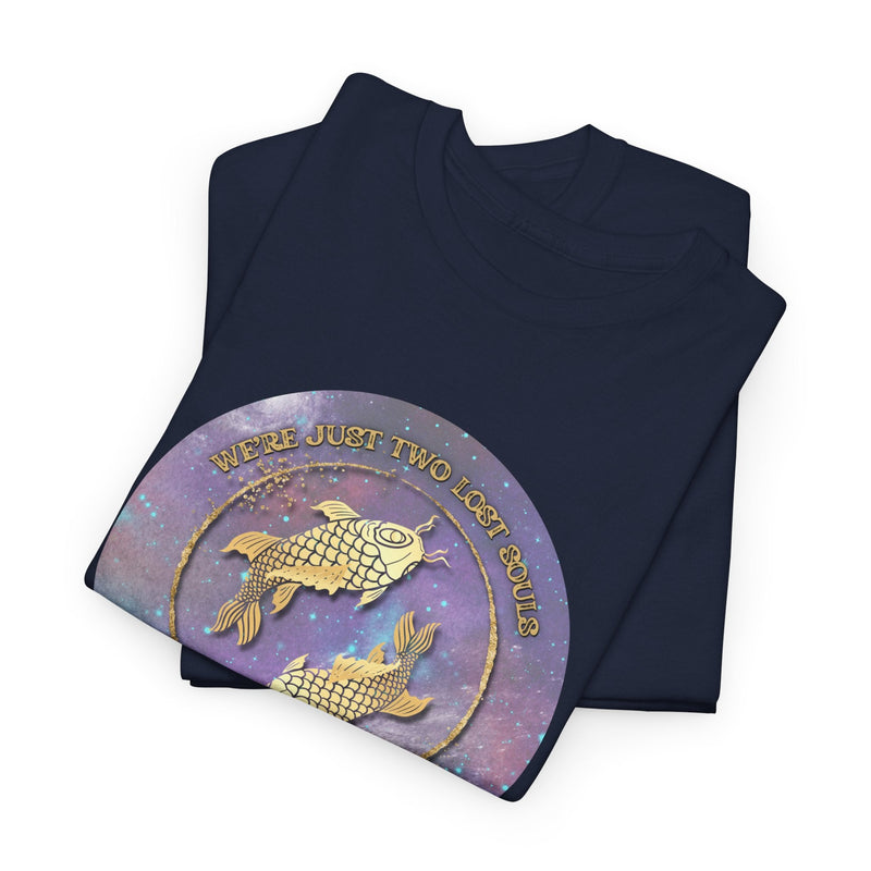 'Lost Souls' Celestial Fish Lyric T-Shirt, side angle