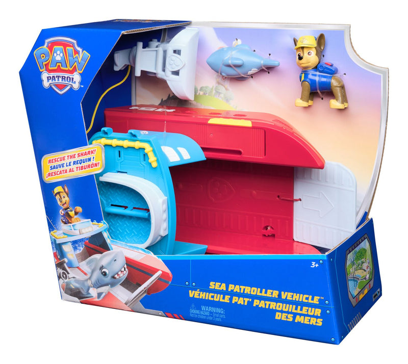 PAW Patrol Sea Patroller Vehicle with Chase and Shark Figure - Image
