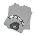 'Catch You On The Flip Side' Men's Vinyl T-Shirt, close-up detail