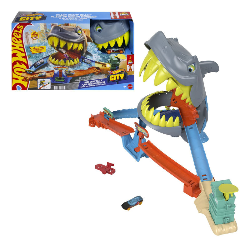 Hot Wheels City Shark Chomp Beach Playset - Image