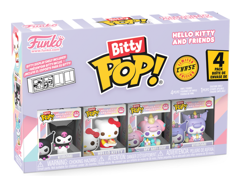 Sanrio - Kuromi 4 Pack Funko Bitty Pop! Vinyl Figures, side angle
