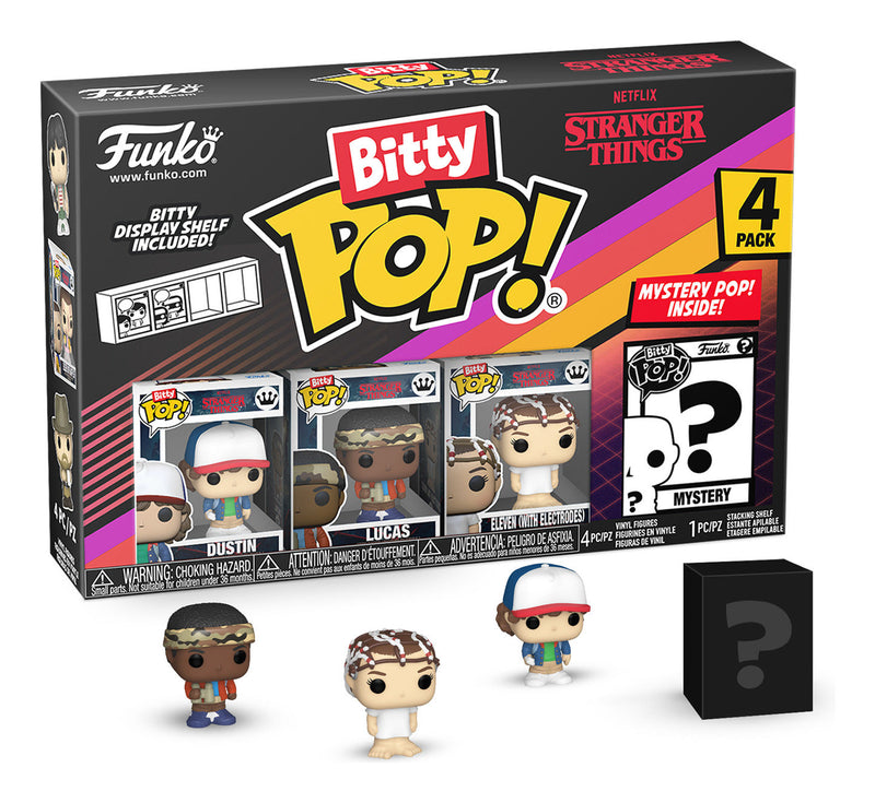 Stranger Things S1 12pc PDQ Funko Bitty Pop! Vinyl Figures, showing reverse