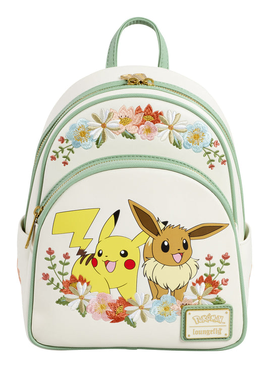 Loungefly - Pokémon Pikachu & Eevee Floral Mini Backpack