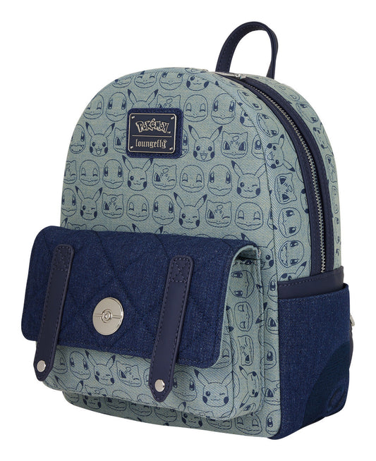Loungefly - Pokémon Faux Denim Mini Backpack