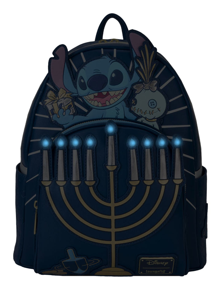 Loungefly Disney Lilo and Stitch Light Up Menorah Stitch Mini Backpack