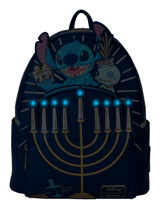 Loungefly Disney Lilo and Stitch Light Up Menorah Stitch Mini Backpack