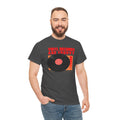 'Vinyl Records Are Groovy' Bold T-Shirt, close-up detail