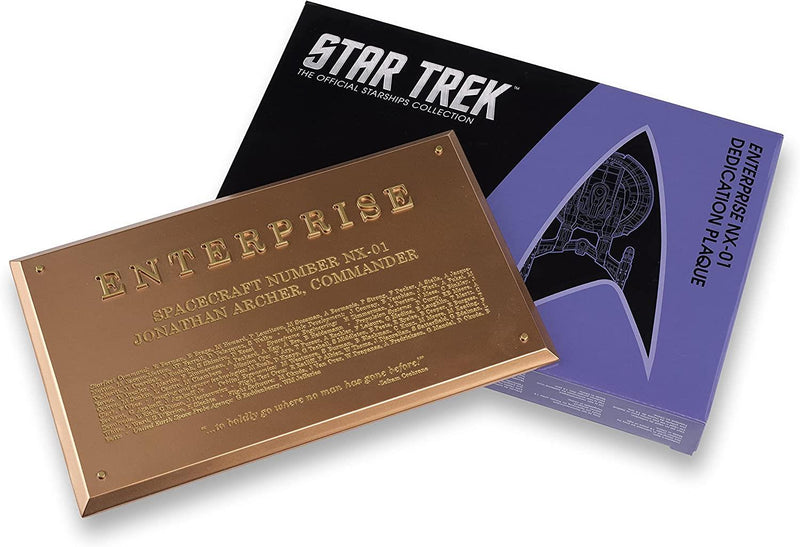 No. 5 NX-01 Enterprise Dedication Plaque Diecast SSSUK905 (Eaglemoss / Star Trek), side angle