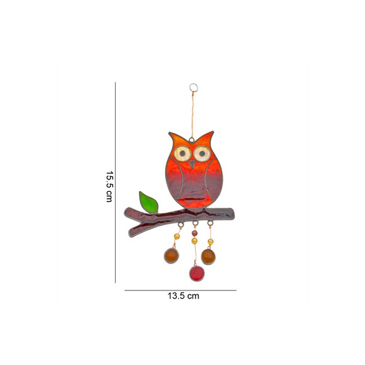 Owl On A Branch Suncatcher, alternate view