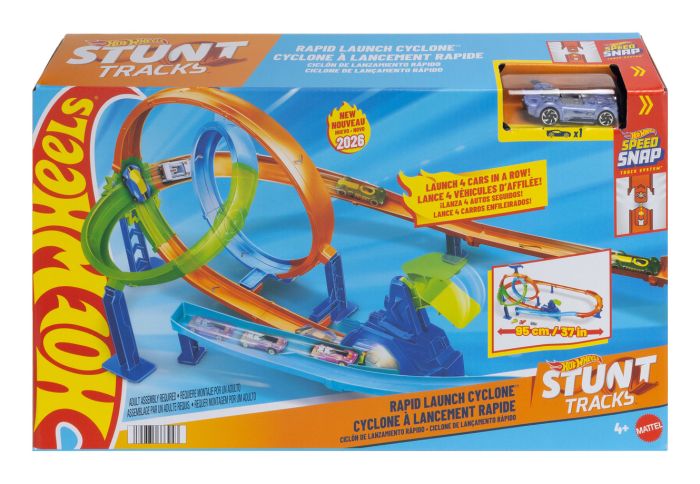 Hot Wheels Stunt Tracks Rapid Launch Cyclone Track Set