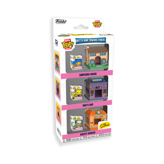 The Simpsons 3 Pack - Springfield Funko Bitty Pop! Town Vinyl Figures