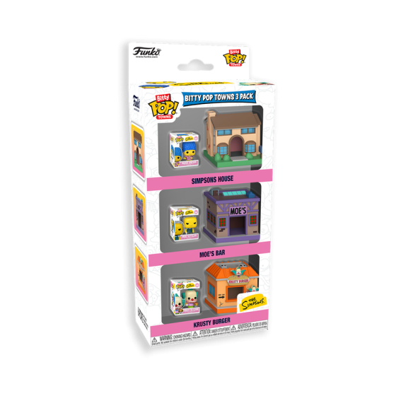 The Simpsons 3 Pack - Springfield Funko Bitty Pop! Town Vinyl Figures