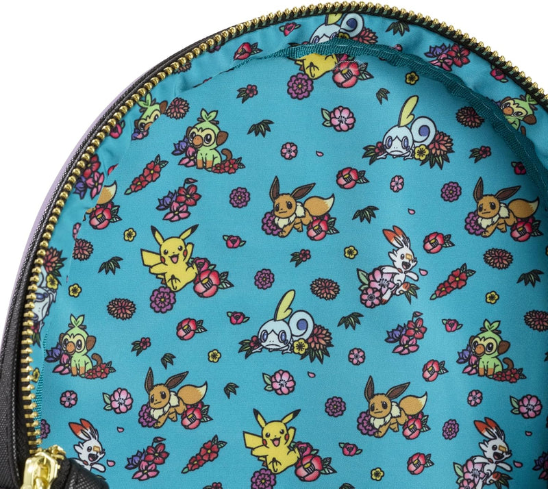 Loungefly Pokemon Gengar Embroidered Wagara Mini Backpack, close-up detail