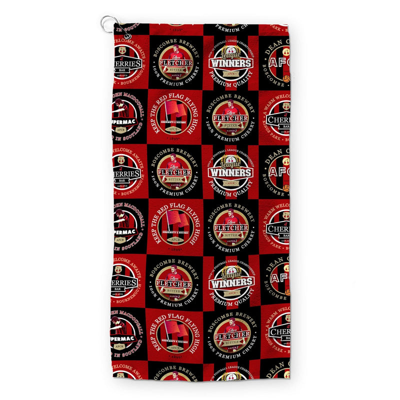 Bournemouth - Football Legends - Retro Lightweight, Microfibre Golf Towel collectible from https://britishmade.gifts/