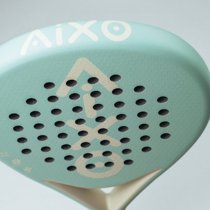 Aixo Pastel de Mint Ghost Padel Racket - Full Carbon - RL-B09, close-up detail