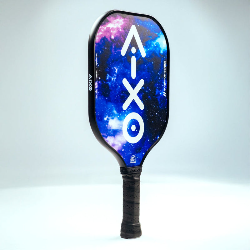 Aixo P11A Scorpion Series Spaceballs 3K Raw Carbon Pickleball Padel, close-up detail