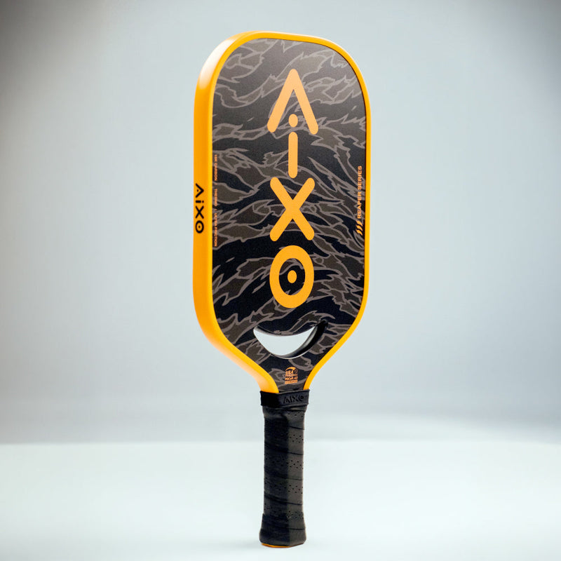 Aixo P14C Reaper Series Tiger King 18K Raw Carbon Pickleball Padel, rear view