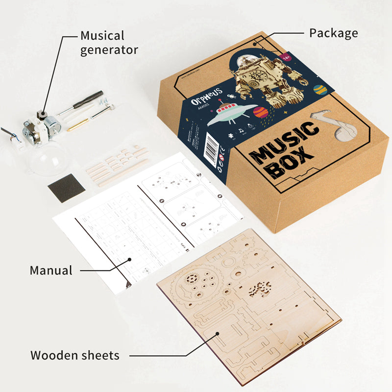 Robot Orpheus - Rokr 3D Wooden Puzzle - AM601, side angle