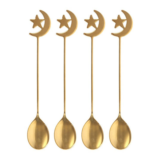 Set of 4 Star and Moon Teaspoons, alternate view