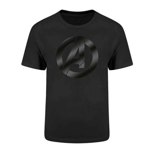 Marvel The Avengers Logo Black on Black T-Shirt collectible from Heroes Inc Dropship
