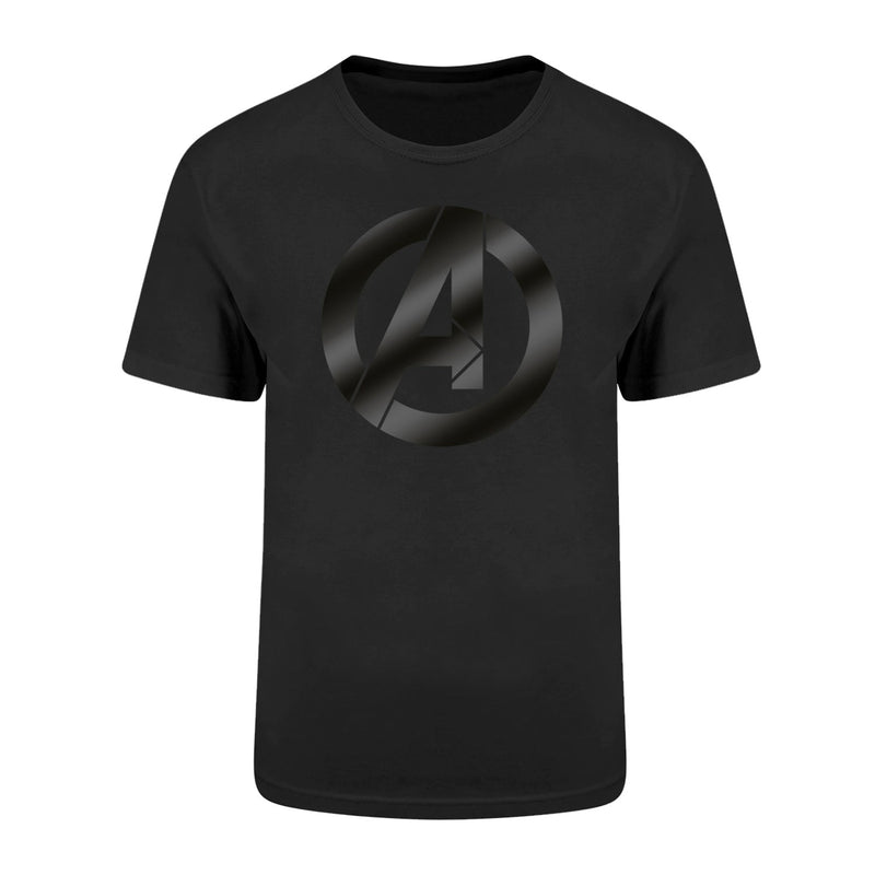 Marvel The Avengers Logo Black on Black T-Shirt collectible from Heroes Inc Dropship