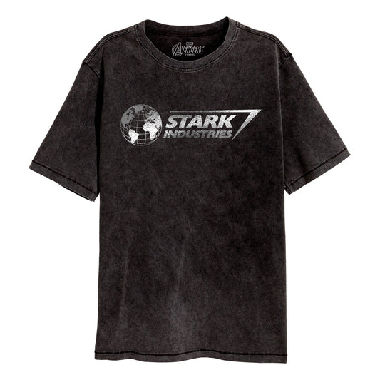 Marvel Comics Avengers Stark Industries Foil SuperHeroes Inc. Acid Wash T-Shirt collectible from Heroes Inc Dropship