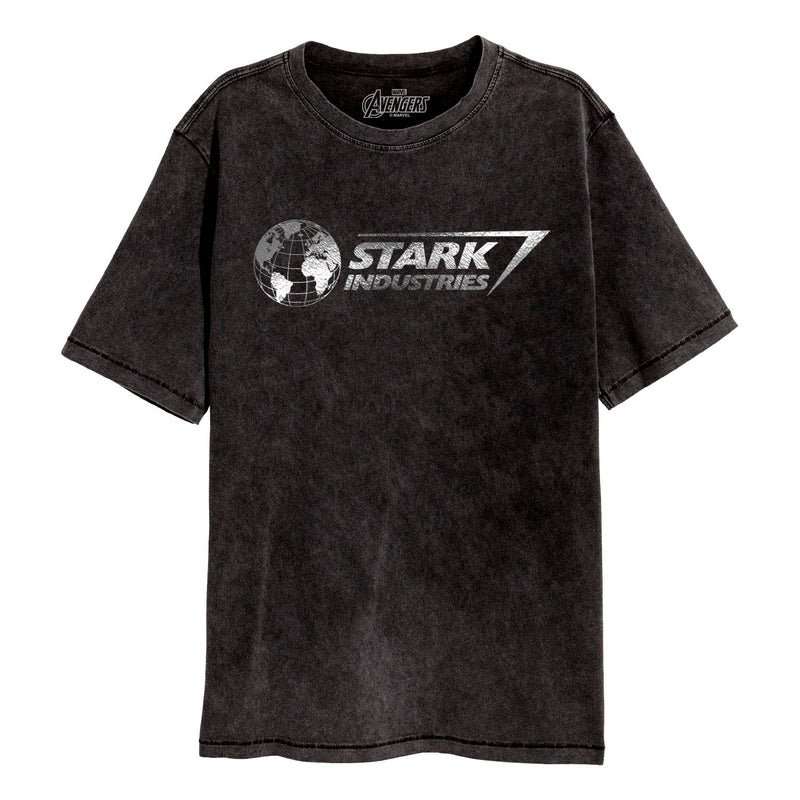 Marvel Comics Avengers Stark Industries Foil SuperHeroes Inc. Acid Wash T-Shirt collectible from Heroes Inc Dropship