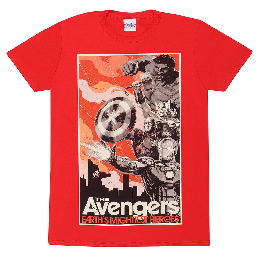 Marvel Comics Avengers Stylised Poster Unisex Adults T-Shirt