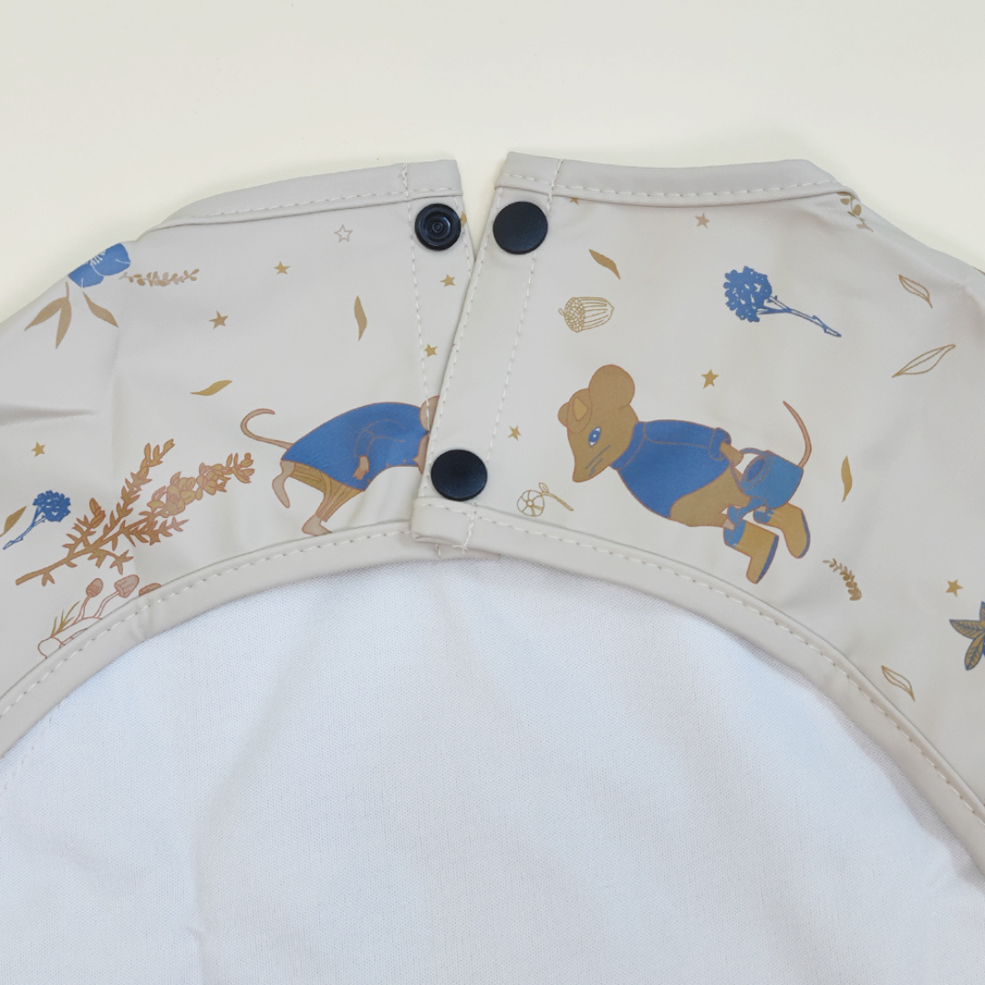 Alimos Long Sleeved Baby Bib 12-36 Months - Reversible Front Pocket for Baby Led Weaning - Waterproof & Easy to Clean - Ideal for Messy Mealtime - Cute & Practical Baby Feeding Bib - Infinity Collectables  - #tag1#