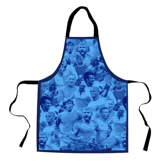 Manchester Blue Montage - Water-Resistant Adults Apron collectible from https://britishmade.gifts/