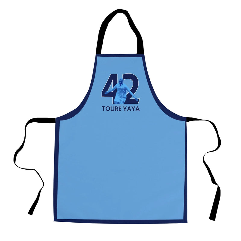 Manchester Blue - Toure 42 - Water-Resistant Adults Apron collectible from https://britishmade.gifts/