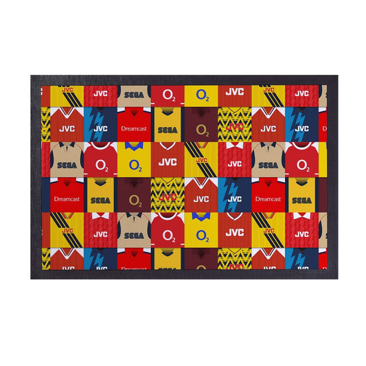 The Gooners Kit Montage - Retro Door Mat - 60cm x 40cm collectible from https://britishmade.gifts/