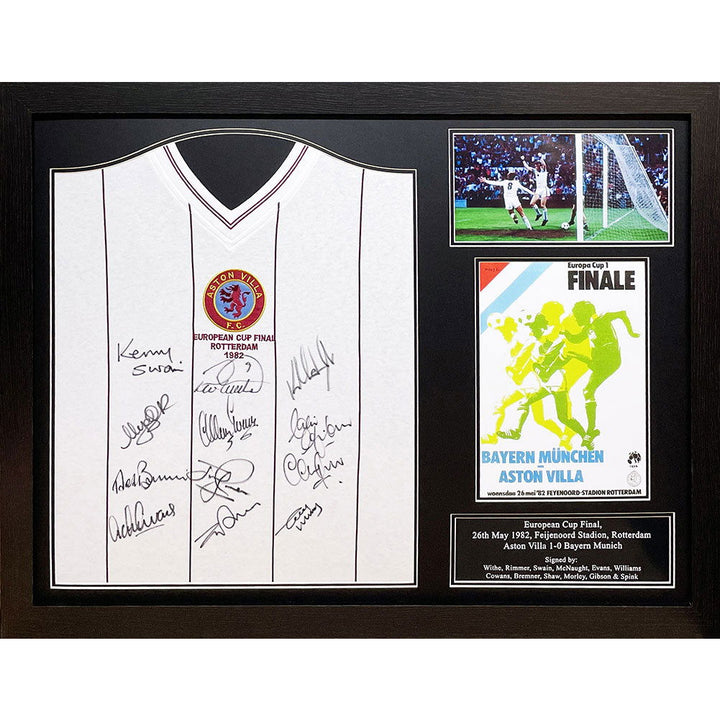 Aston Villa FC 1982 European Cup Final Team Signed Shirt (Framed) - Infinity Collectables  - #tag1#