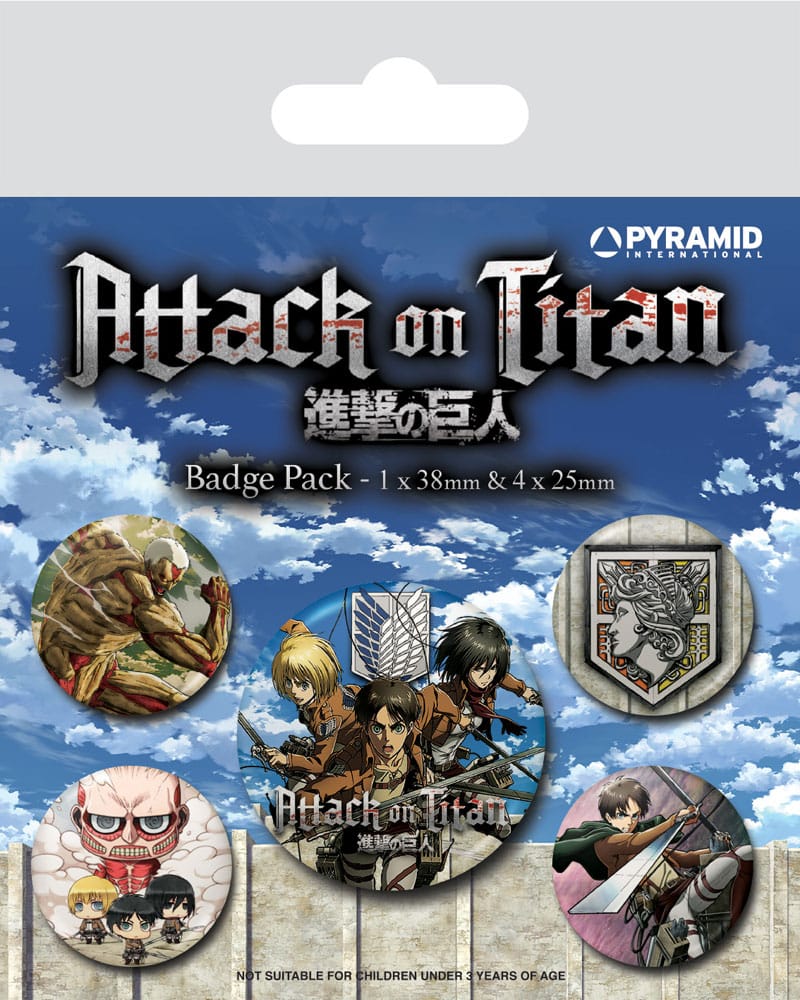 Attack on Titan Pin-Back Buttons 5-Pack Season 3 - Infinity Collectables  - #tag1#