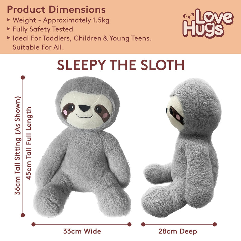 1.5kg Weighted Teddy For Anxiety - Sloth Weighted Stuffed Animal, side angle