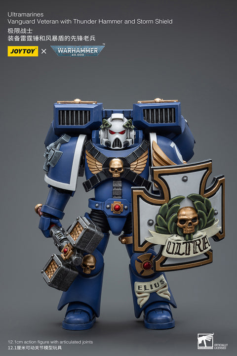 Warhammer 40K 1/18 Scale Ultramarines Vanguard Veteran with Thunder Hammer and Storm Shield