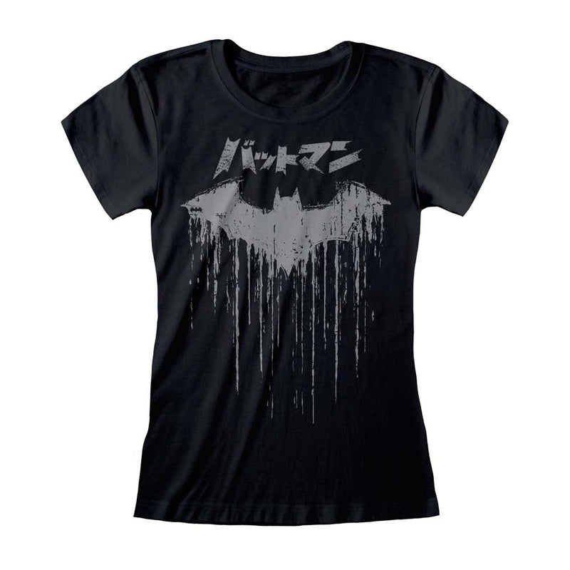 DC Comics Batman Japanese Logo Distressed T-Shirt collectible from Heroes Inc Dropship