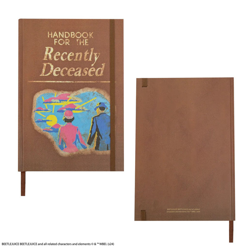 Beetlejuice Handbook for the Recently Deceased Hardcover Notebook, in display
