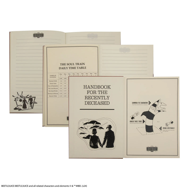 Beetlejuice Handbook for the Recently Deceased Hardcover Notebook, rear view