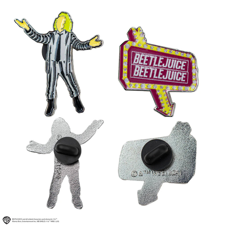 Beetlejuice Enamel Pin Set, side angle