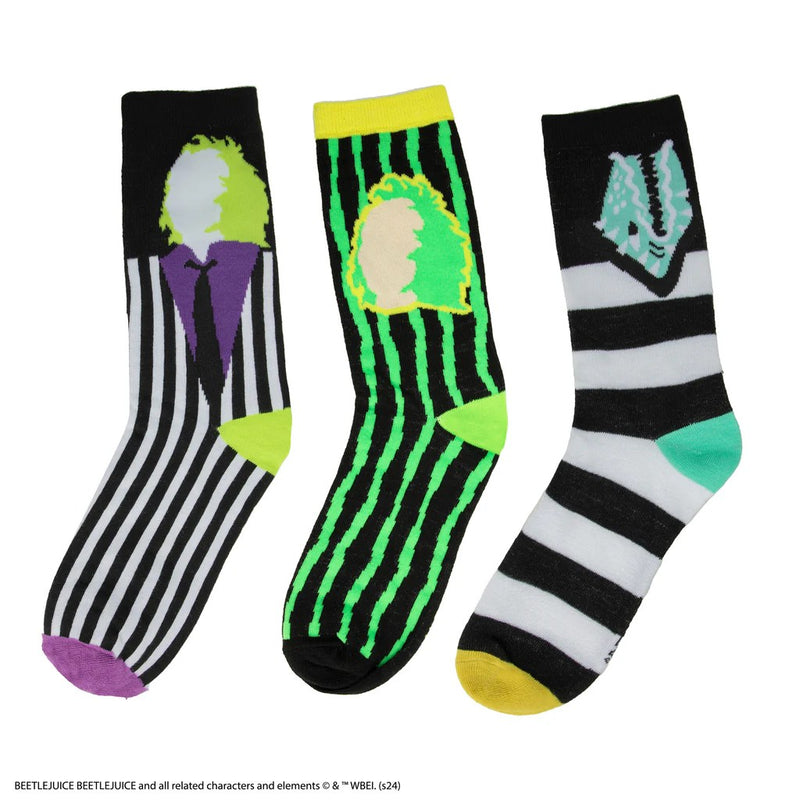 Beetlejuice Socks 3-Pack, rear view