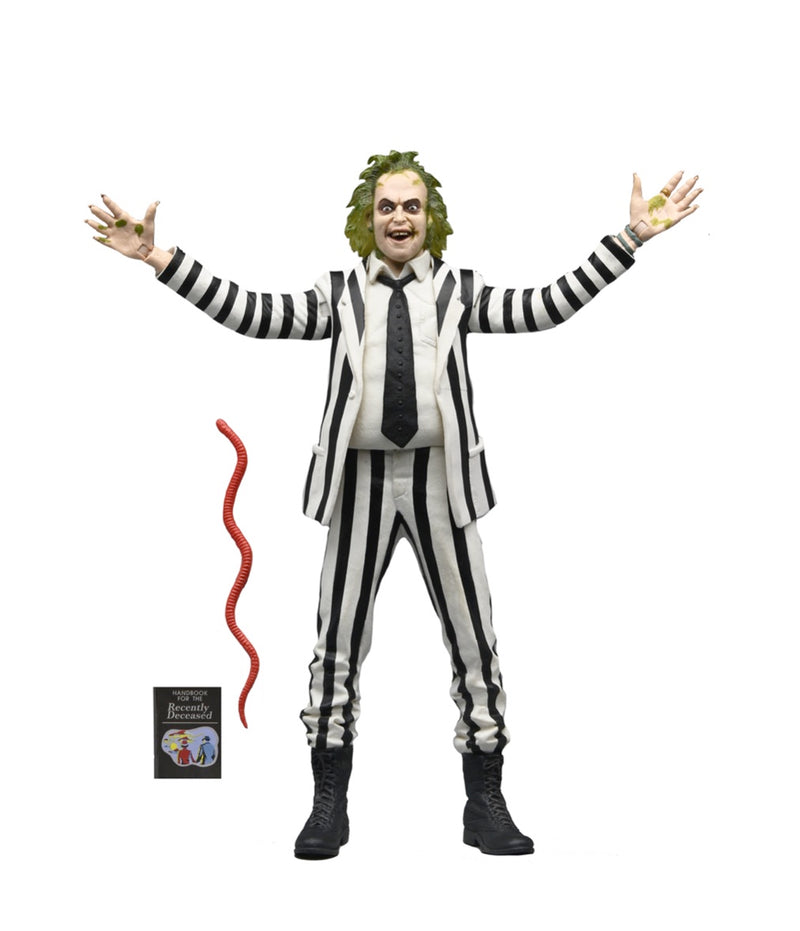 Beetlejuice (1988) Black & White Striped Suit 7" Scale Action Figure front view
