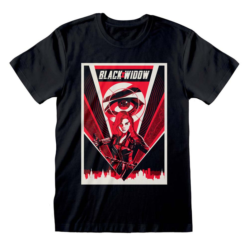 Marvel Black Widow Movie Poster T-Shirt collectible from Heroes Inc Dropship