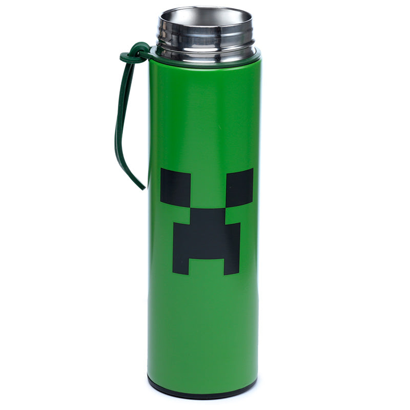 Minecraft Creeper Stainless Steel Insulated Drinks Bottle 450ml With Digital Thermometer